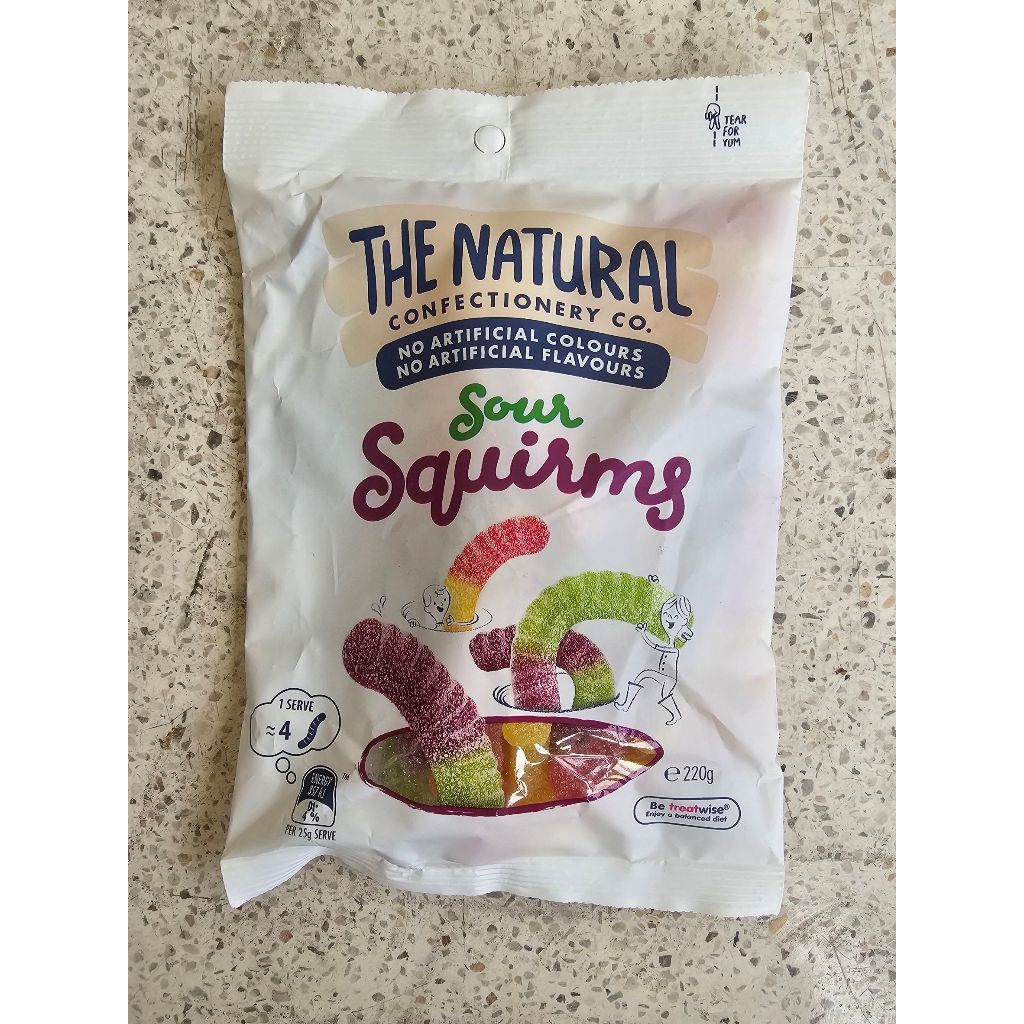 The natural sour squirms เยลลี่ ออสเตรเลีย นำเข้าจากสิงคโปร์ เยลลี้เปรี้ยว