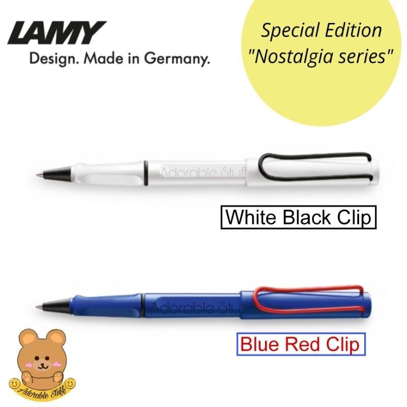 LAMY Safari Special Edition "Nostalgia Series" 2022 rollerballpen Retro Blue red clip & White black clip