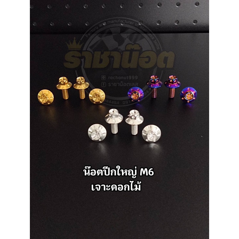 น็อตปีกใหญ่M6 น็อตสแตนเลส#10 น็อตปีกใหญ่หัว#8 ตัว#10
