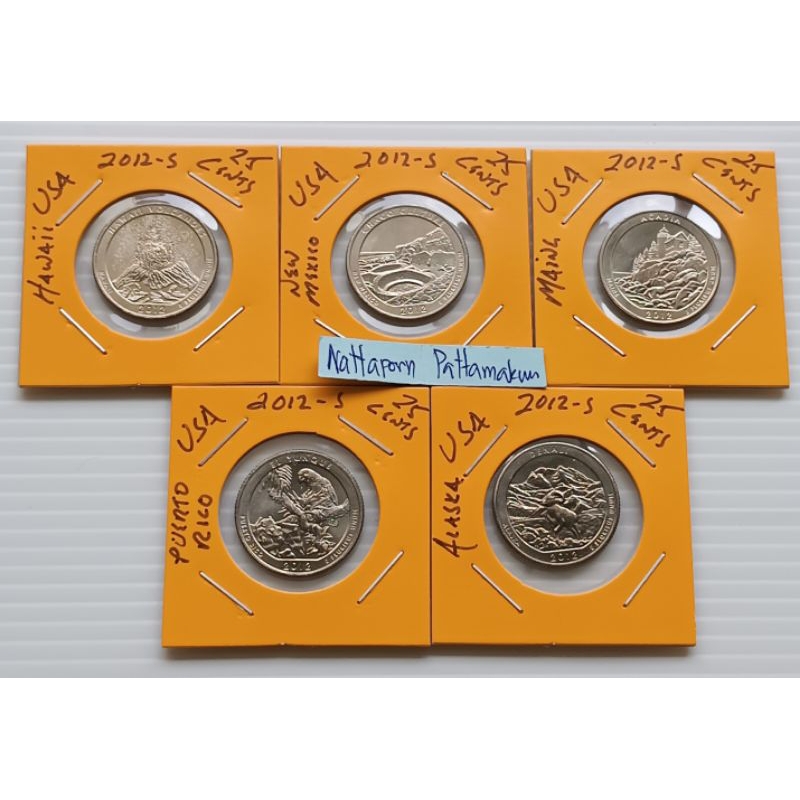 America the Beautiful Quarters  5  เหรียญ 2012 -S