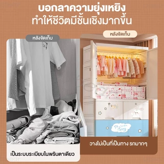 Ubear ตู้เสื้อผ้าเด็ก ตู้เสื้อผ้าของเด็ก พร้อมล้อเลื่อน ไม่มีกลิ่น ลายการ์ตูน ปลอดสารพิษ เคลื่อนย้ายสะดวก