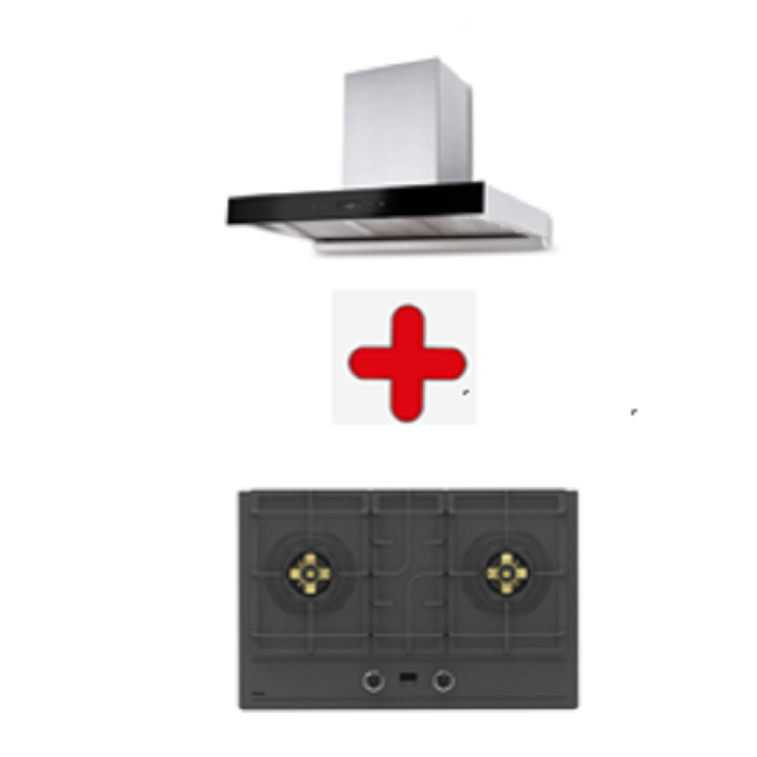 TEKA เตาฝังกระจก รุ่น  เตาแก๊ส 2 หัวเตา รุ่น GTI 78 2G AI AL 2TR + เครื่องดุดควัน รุ่น DHW 90 TO