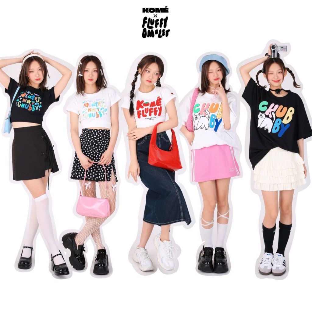 kome.offi เสื้อยืด kome.offi x fluffy omelet collection