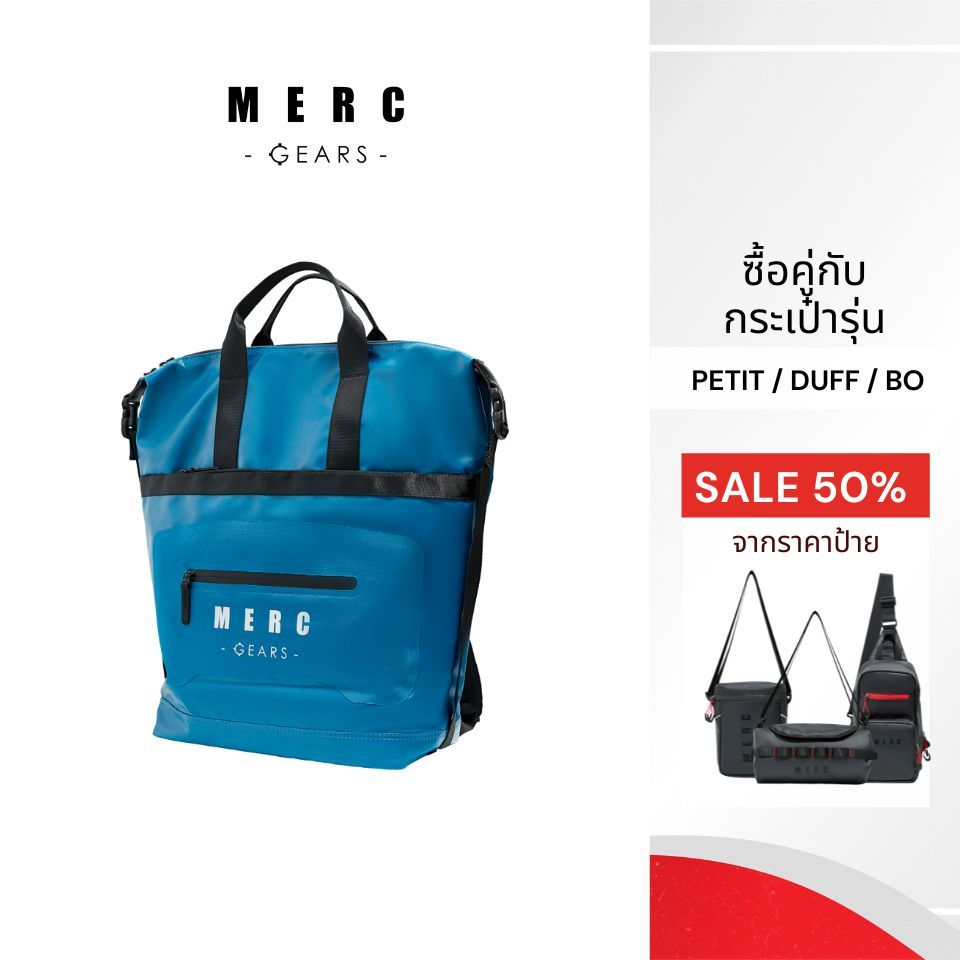 Merc Gears กระเป๋าเป้ กระเป๋าโน๊ตบุ๊ค วัสดุกันน้ำ รุ่น Engel สีดำ สีฟ้า
