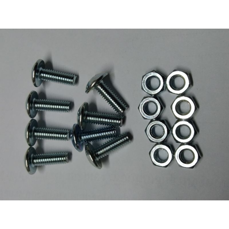 น๊อต4เเฉกตัวผู้ตัวเมียM4x8สเเตนเลส304จำนวน8ชุด