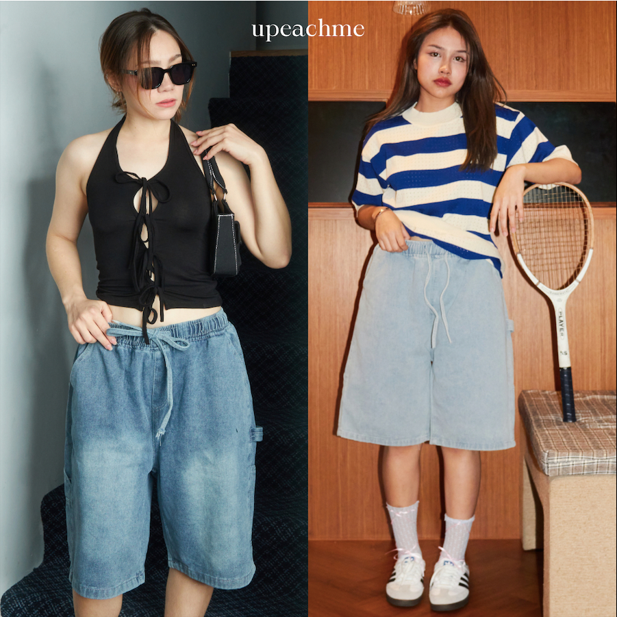 CARGO JEAN SHORTS I กางเกงยีนส์คาร์โก้ขาสั้นทรงใหญ่เท่กองฟีลสาววินเทจ Y2K