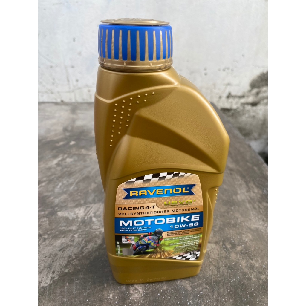 น้ำมันเครื่อง รถจักรยานยนต์ 4 จังหวะ 10W-50 สังเคราะห์ 100% RAVENOL