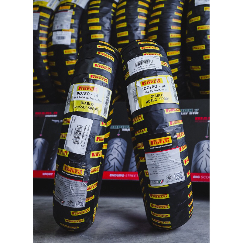 ยาง PIRELLI ROSSO SPORT ใส่ CLICK150I ไซส์เดิม คู่ละ 2,800฿ (ยางปี 24)