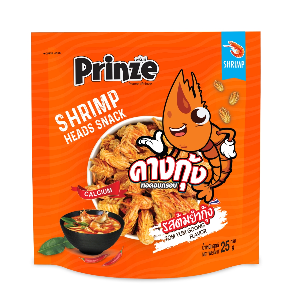Prinze ขนมคางกุ้งอบกรอบ รสต้มยำกุ้ง (Tom Yum Goong) 25 g