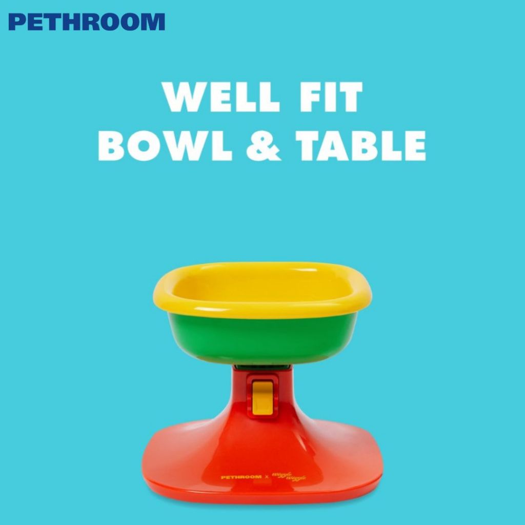 Pethroom X Wiggle Wiggle WELL FIT TABLE & BOWL ชามพร้อมโต๊ะสำหรับสัตว์เลี้ยง และ SLOW FEEDER ชามอาหารฝึกให้ทานช้าลง