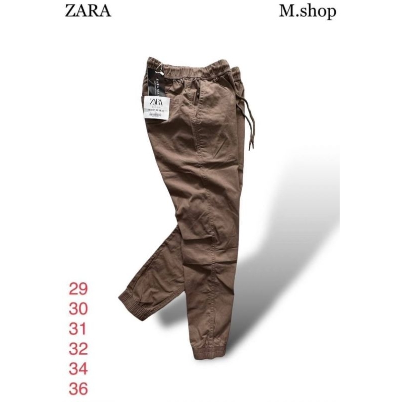 Zara กางเกงขายาว เอวยืดขาจั้ม ซาร่า