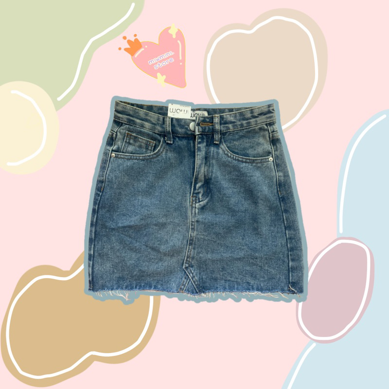 กระโปรงยีนส์📍งานป้าย WOW