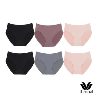 Wacoal Surprise Panty กางเกงในใส่สบายวาโก้ รูปแบบ Bikini เซ็ท 6 ชิ้น รุ่น WU1C34/WU1T34 คละสี (BT-GY)