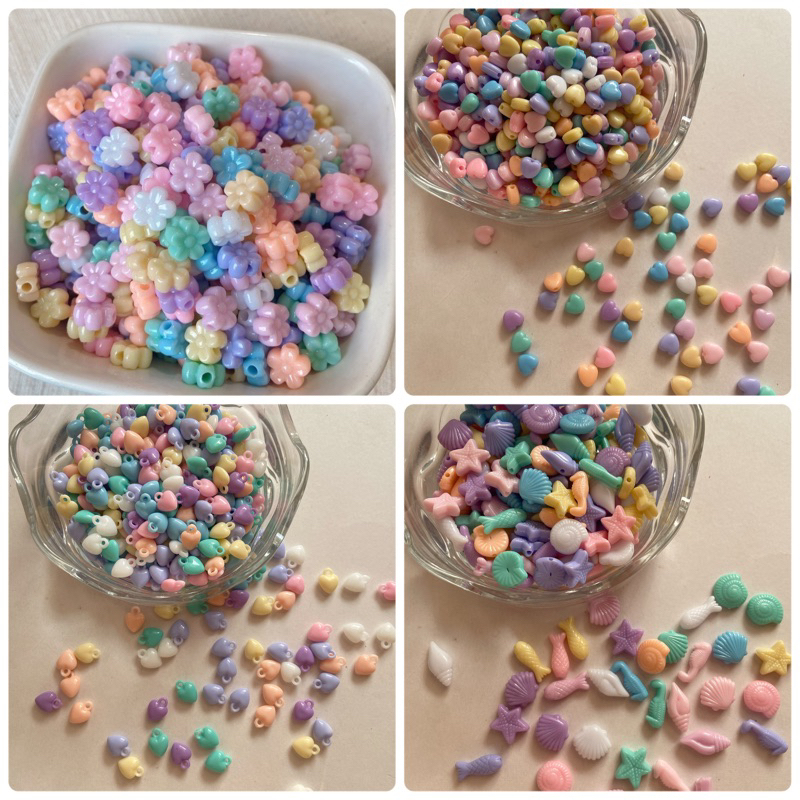 (A023)ลูกปัดสีพาสเทลนุ่ม 20 กรัม ลูกปัดตกแต่งdiy
