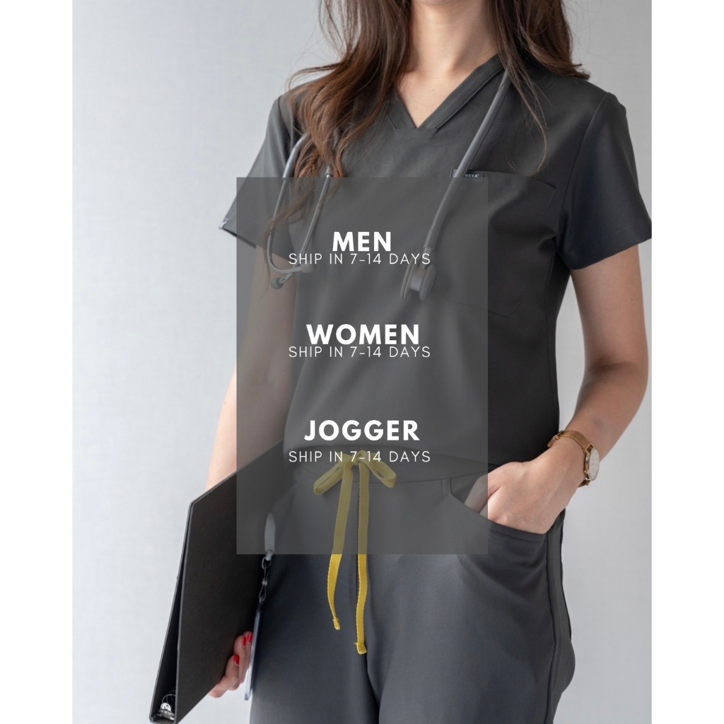 REKA SCRUBS - สี Space Grey - BEATRIX (ชุดสครับแพทย์ พยาบาล พร้อมปักชื่อ)