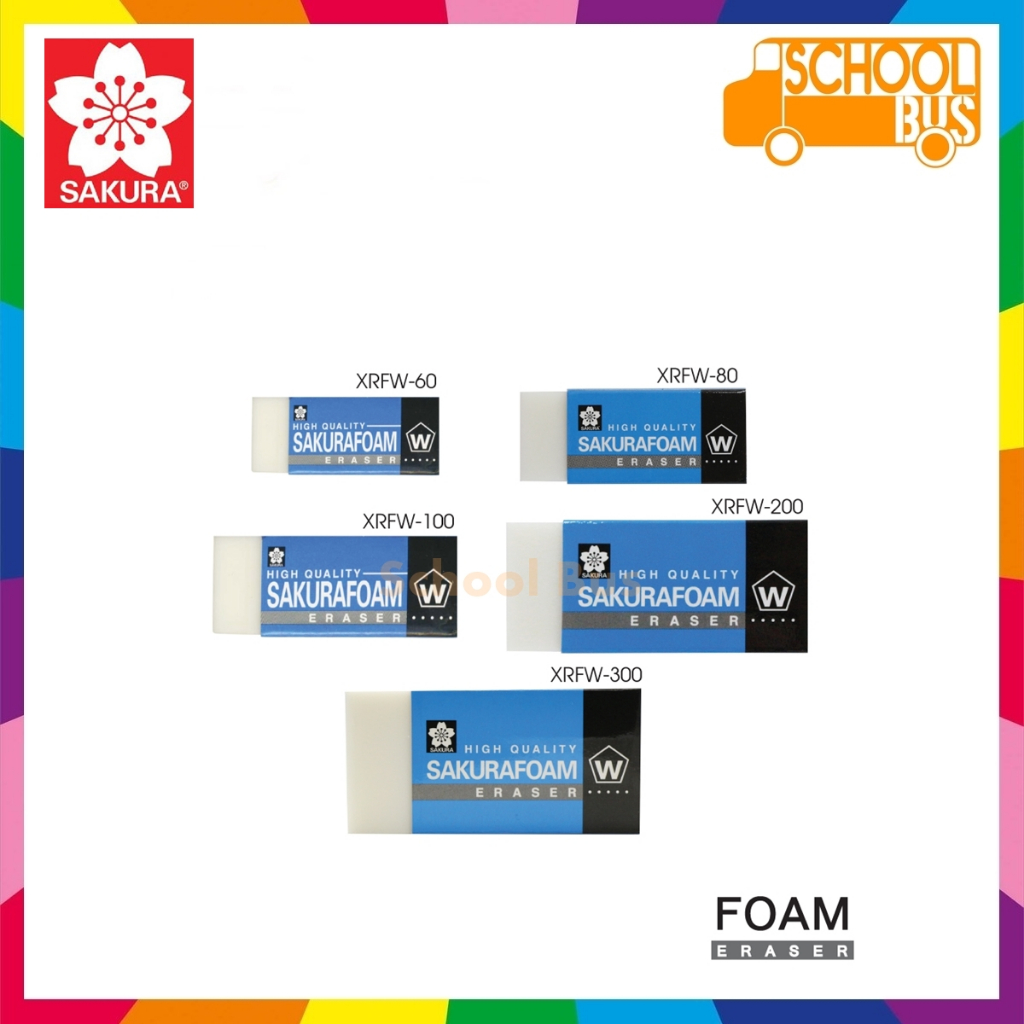 ยางลบ Sakura Foam Eraser ซากุระ โฟม XRFW Rubber