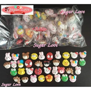 หน้าการ์ตูน น้ำตาลไอซิ่ง 100ชิ้น/ถุง จำนวน 50 คู่(คละแบบ)
