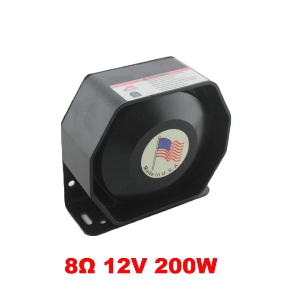 ลำโพงเตือนภัยรถยนต์ 12V 200 วัตต์บางฮอร์นตำรวจไซเรนลำโพงสั่นสะเทือนสำหรับกู้ภัยรถยนต์สากลฮอร์นลำโพง