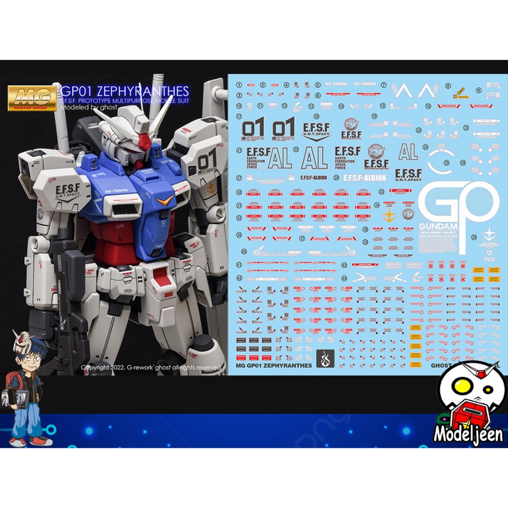 (Ghost Decal) Water Decal 148 MG1/100 Gundam GP01 Zephyranthes