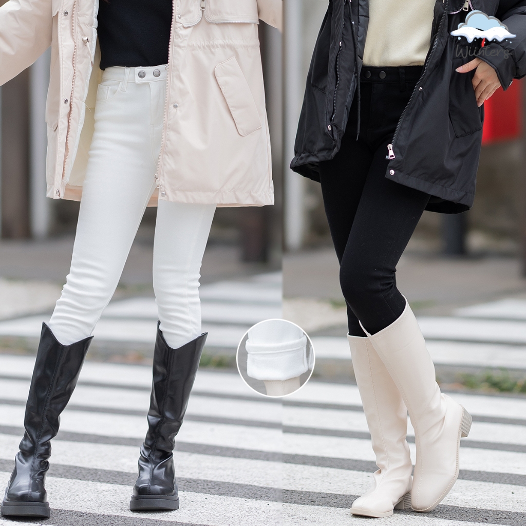[ Botton-II Skinny Warm Pant ] 2 สี สกินนี่บุขน กางเกงขายาวบุขน กันหนาวติดลบ