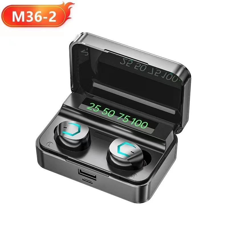 TWS M36 หูฟัง Bluetooth เอียร์บัดกีฬา ANC หน้าจอดิจิตอล thumbnail 6