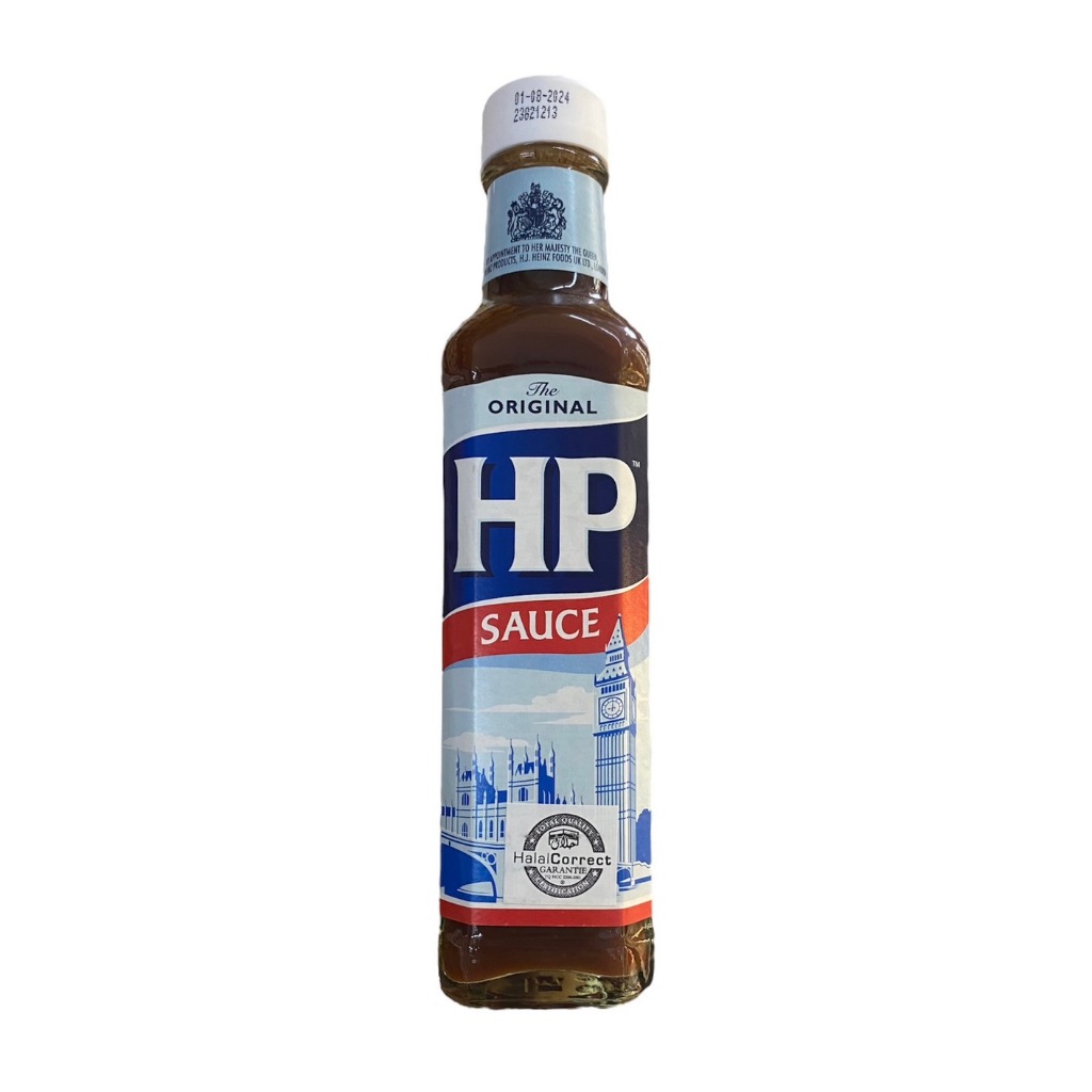 HP SAUCE 255 G. ขวดแก้ว สเต็กซอส ซอสเปรี้ยว ซอส