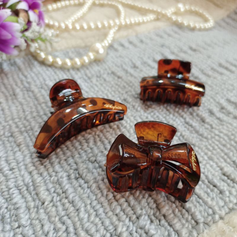 กิ๊ฟหนีบผม สีชา สีดำ ขนาดเล็ก เรียบหรูดูไฮ