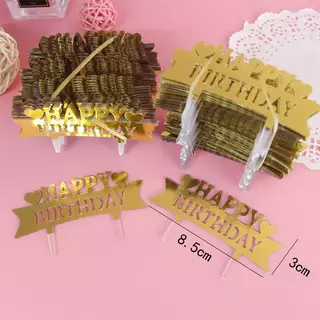 ป้ายปักเค้ก ป้าย Happy Birthday ขนาดเล็ก แพค100ชิ้น