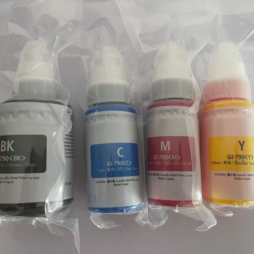 (คล้ายกัน)Canon GI-790 หมึกแท้​(No Box)​ ของแท้ 100% **ไม่มีกล่อง** 1ชุด BK/C/M/Y​