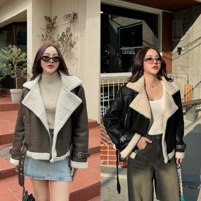 MALIMAYS - Dallas Fur Jacket แจ็คเก็ตหนังบุขน