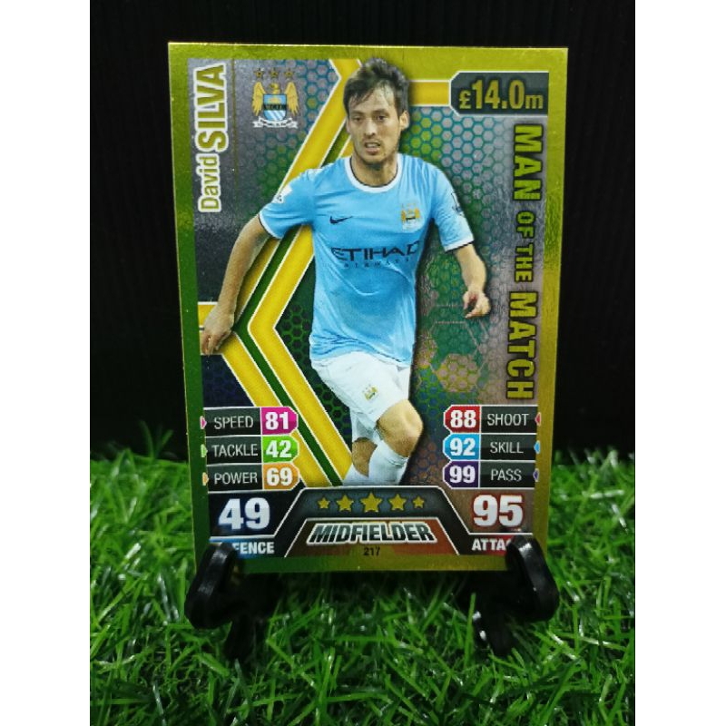 David Silva Match Attax Card Man Of The Match Card
