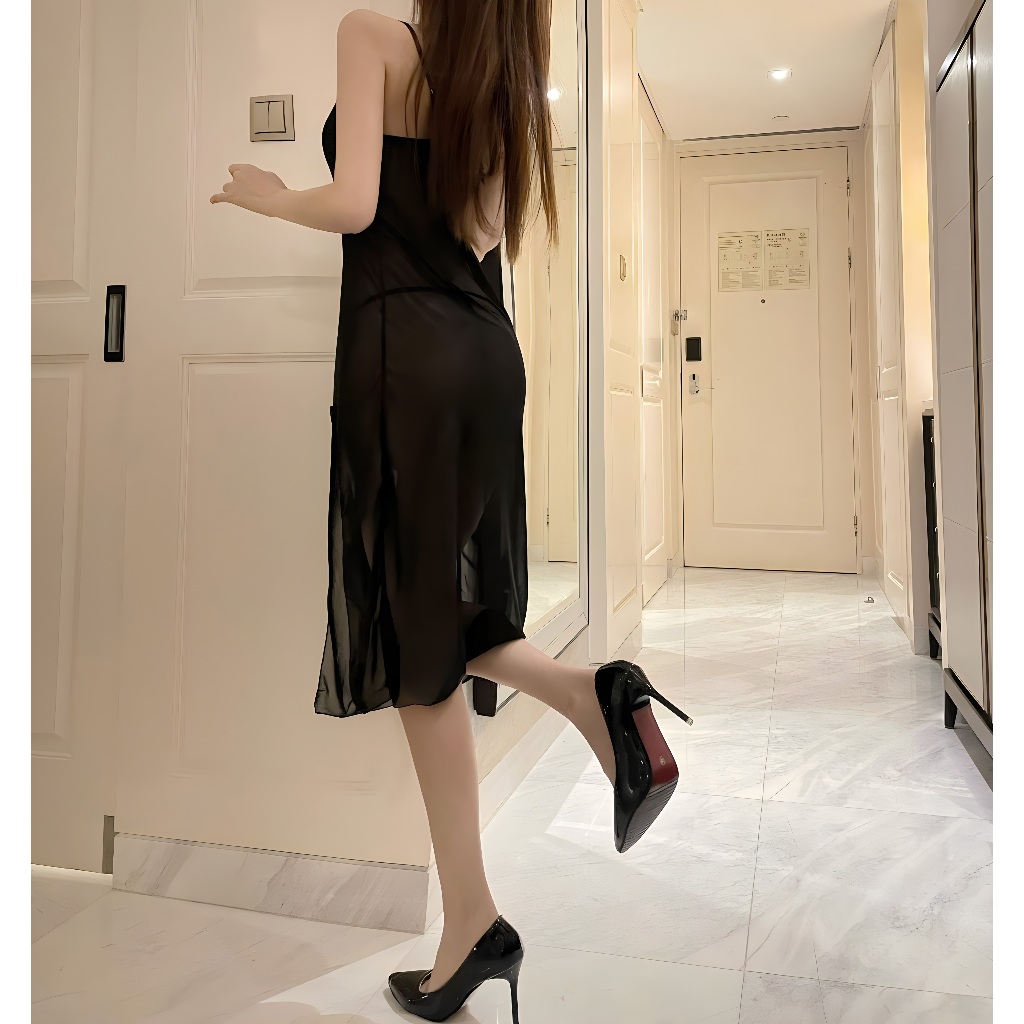 Hormones 💮💮 ชุดนอนผ้าชีฟอง  ชุดเซ็กซี่  ดูผ่าน  สลิง  บาง  เซ็กซี่  พร้อมส่งจากไทย（H1145） - รูปที่ 3