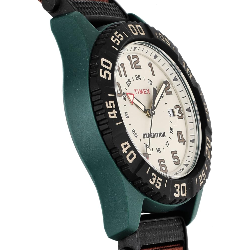 TIMEX TW4B26500 Expedition® Acadia Rugged นาฬิกาข้อมือผู้ชาย สายผ้า สีน้ำตาล หน้าปัด 42 มม.