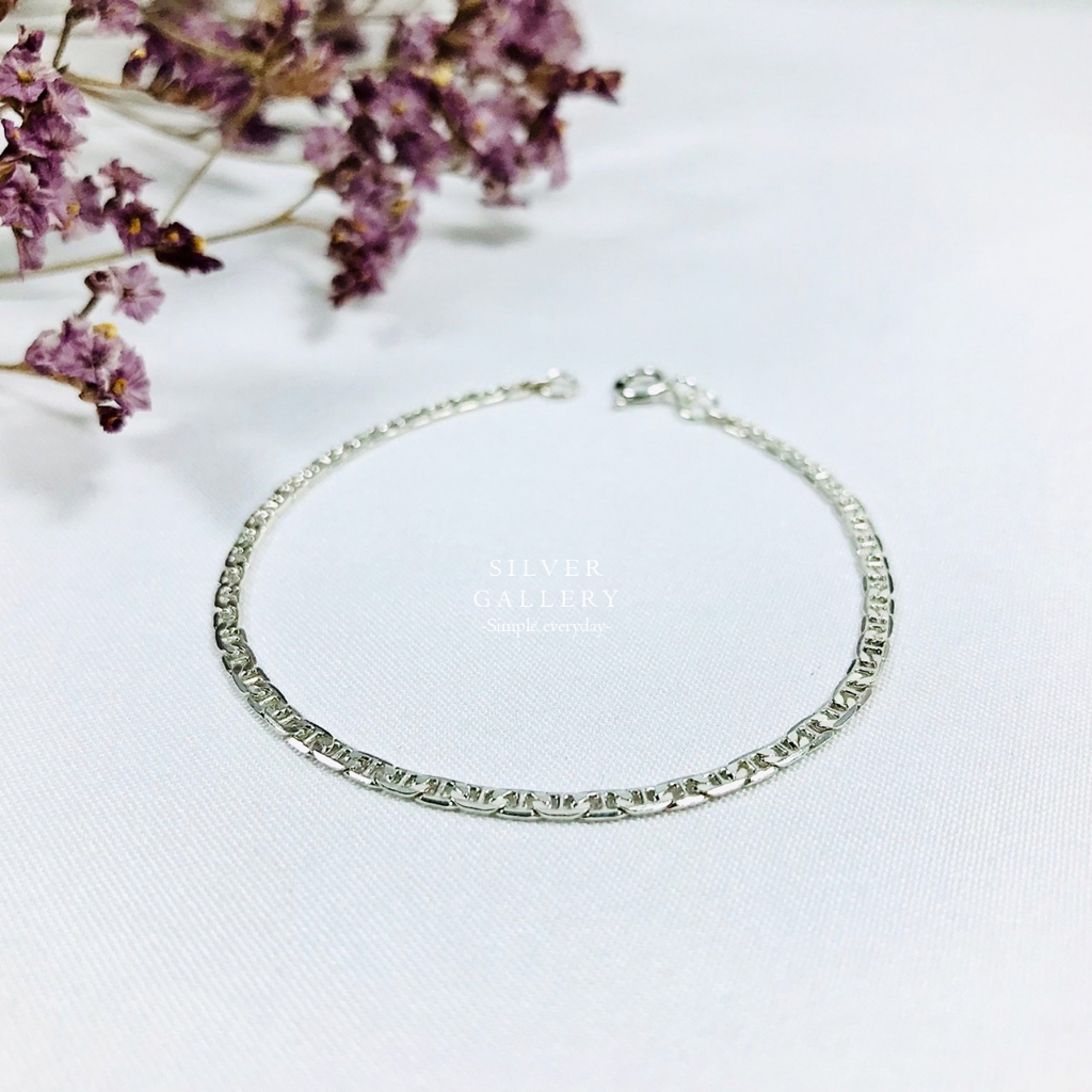 [ส่งฟรีไม่ต้องใช้โค้ด] สร้อยข้อมือเงินดีแท้ 92.5 Silver Bracelet Sterling Silver สร้อยเงิน กำไลเงิน เครื่องเงิน BGB0004