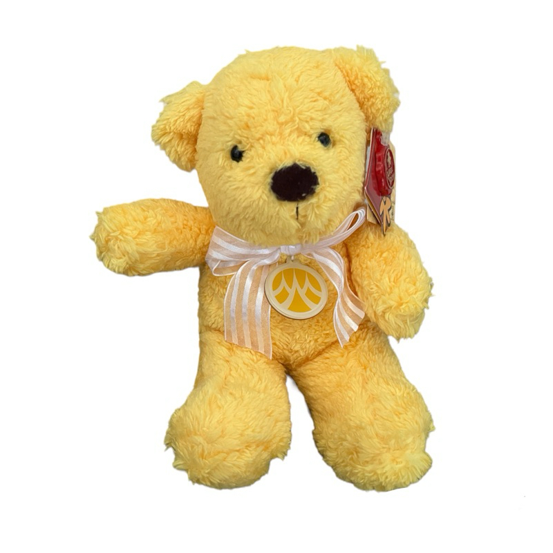 [พร้อมส่ง]🔥 ตุ๊กตาน้องหมี ผูกโบว์ ธ.กรุงศรี X Anee Park สีเหลือง งานป้าย สินค้าลิมิเต็ด