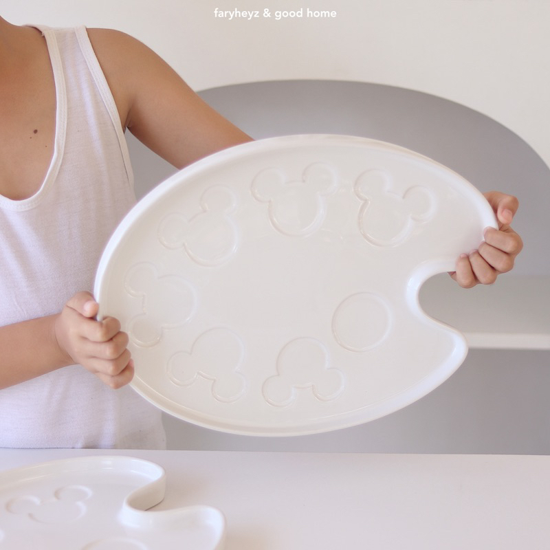 ถาดสีเซรามิคสีขาว จานสี ceramic paint tray | faryheyz