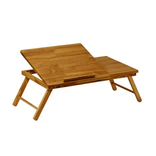PJ Wood โต๊ะญี่ปุ่นพับได้ ไม้แท้ สไตล์มินิมอล Half-Open Rubberwood Laptop Folding Table