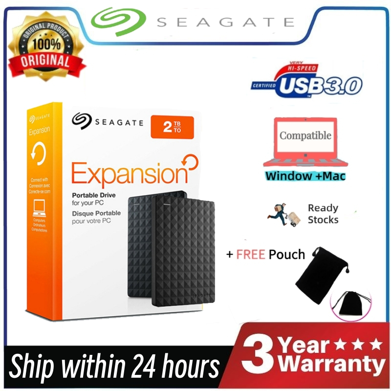 Seagate ฮาร์ดไดรฟ์ภายนอก 2TB external harddisk USB 3.0 harrdisk external 2.5 Inchฮาร์ดดิสก์แบบพกพา External Hard Drive