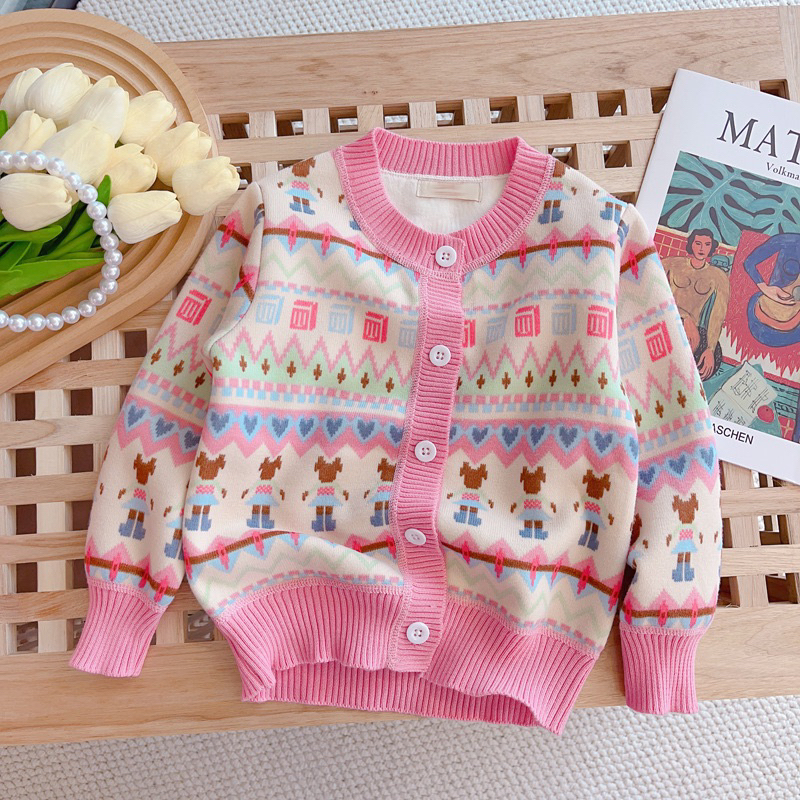 พร้อมส่ง เสื้อกันหนาวไหมพรมเด็ก ไหมพรมเด็ก เสื้อกันหนาวสเวตเตอร์ งานดีน่ารักมาก เนื้อนุ่ม ระบายอากาศได้ เด็กผู้หญิง
