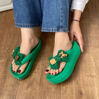 รองเท้าแตะผู้หญิงหูคีบโบว์หมีพื้นยางEVAนิ่มใส่สบาย พร้อมจัดส…