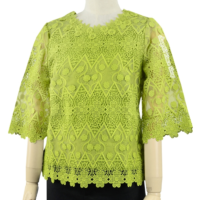 KLACES - เสื้อลูกไม้ไทย ลินินแท้ 100% รหัส ยี่ห้อ In Ka Oil รหัส OKI1048