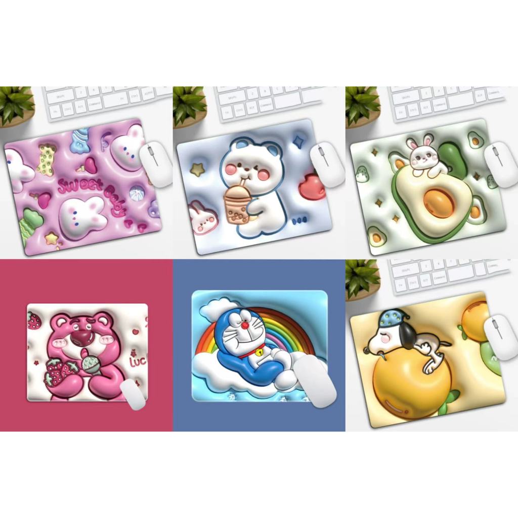 ⭐️แผ่นรองเมาส์ 3D⭐️ 60x210x2 มม.ลายการ์ตูน Mouse Pad