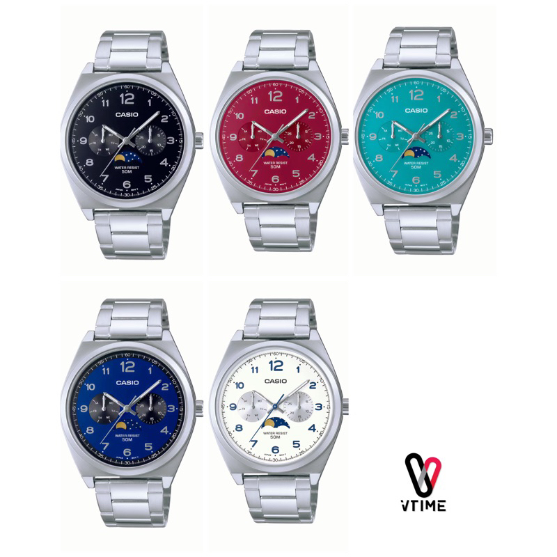 นาฬิกา CASIO โครโนกราฟ รุ่น MTP-M300D Moon phase