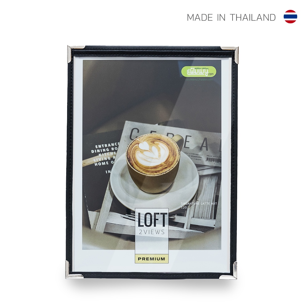 [พร้อมส่ง] แฟ้มเมนู Loft 2 หน้า Single Panel Menu Cover แผ่นเมนูอาหาร ปกเมนูอาหาร แฟ้มเมนูอาหาร เคสก