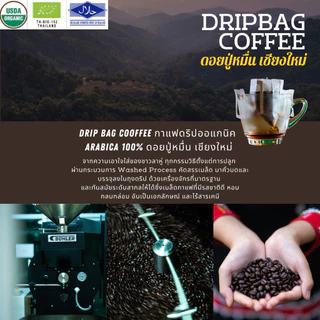 กาแฟดริปออแกนิค กาแฟเชียงใหม่ วอชด์โพรเซส ดอยปู่หมื่น 10gx10 ถุงดริป Drip Bag coffee อราบิก้าแท้100% คั่วอ่อน,กลาง,เข้ม