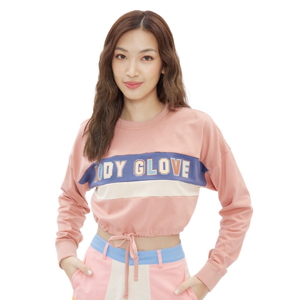 BODY GLOVE Women's “COLOR BLOCK” CREW NECK CROPPED SWEATER - เสื้อแขนยาวครอป ผู้หญิง