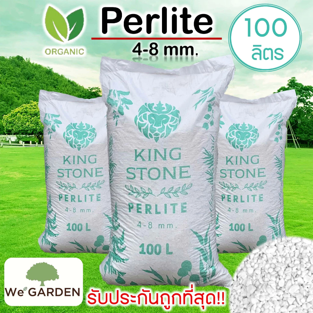 ยกกระสอบ100ลิตร‼️เพอร์ไลท์ (Perlite) 4-8mm. เกรดนำเข้า ฝุ่นน้อย วัสดุปลูก แคคตัส กระบองเพชร เพอร์ไลท์กระสอบ