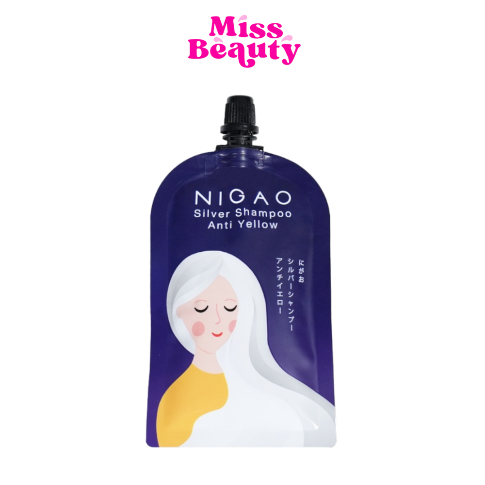 (liveลด50%) (1ซอง) NIGAO Silver Shampoo Anti Yellow 30ml. (นิกาโอะ ซิลเวอร์) แชมพูม่วง ล้างไรเหลือง หลังฟอกผม ผมเทา