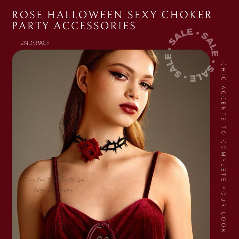 SALE โช้กเกอร์ดอกกุหลาบสวยแซ่บ Velvet & Flowery Choker เพิ่มความโดดเด่นให้ทุกชุด พร้อมส่งนะค้า