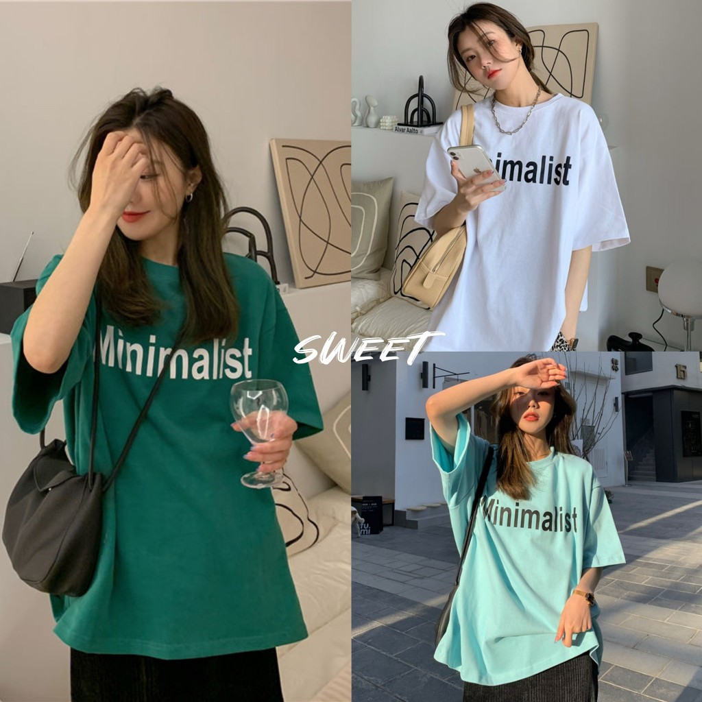 Sweet เสื้อยืด พร้อมส่ง M-XXL ตัวอักษร Mimi ผ้าฝ้ายผสมโพลีเอสเตอร์มี 3 สี  M-BB